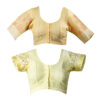 Women's Hand Printed Kota Doria Saree Combo (Mustard & Peach-yellow) - Image 7