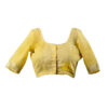 Women's Embroidered Kota Doria Cotton Blend Saree (Yellow) - Image 4