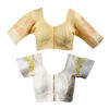 Women's Hand Printed Kota Doria Cotton Blend Saree Combo (Mustard & Lemon-yellow) - Image 7