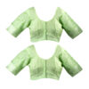 Women's Hand Printed Kota doria Cotton Blend Saree Combo (Green) - Image 4