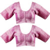 Women's Applique Worked Kota Doria Cotton Blend Saree Combo (pINK) - Image 4